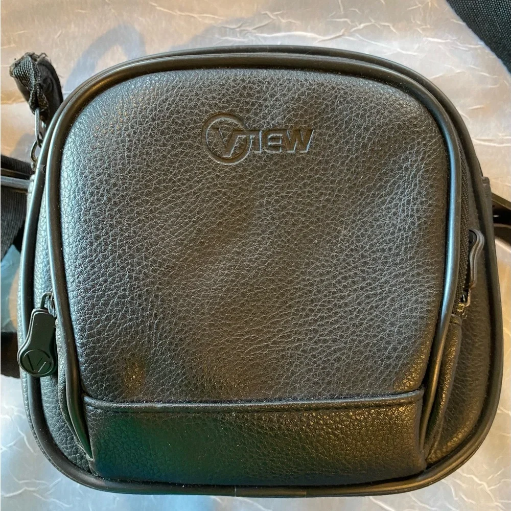 View Black Leather PaddedCamera Bag with Durable Construction and Compact Design